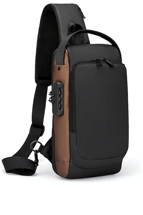 Adventure Daypack - Waterproof backpack with built-in USB charging port, strong password lock, several secure compartments, perfect for hiking, travel, daily use and long trips.