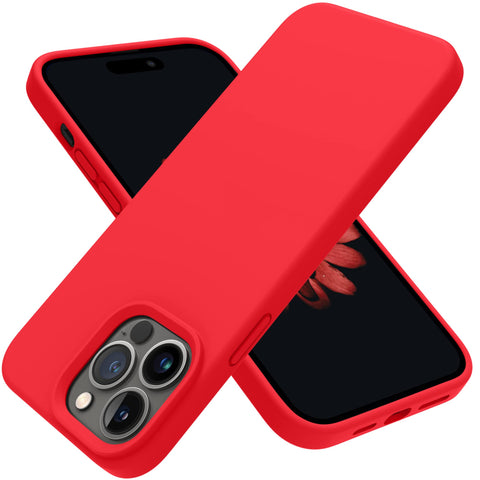 OTOFLY Designed for iPhone 14 Pro Max Case, Silicone Shockproof Slim Thin Phone Case for iPhone 14 Pro Max 6.7 inch (Red)