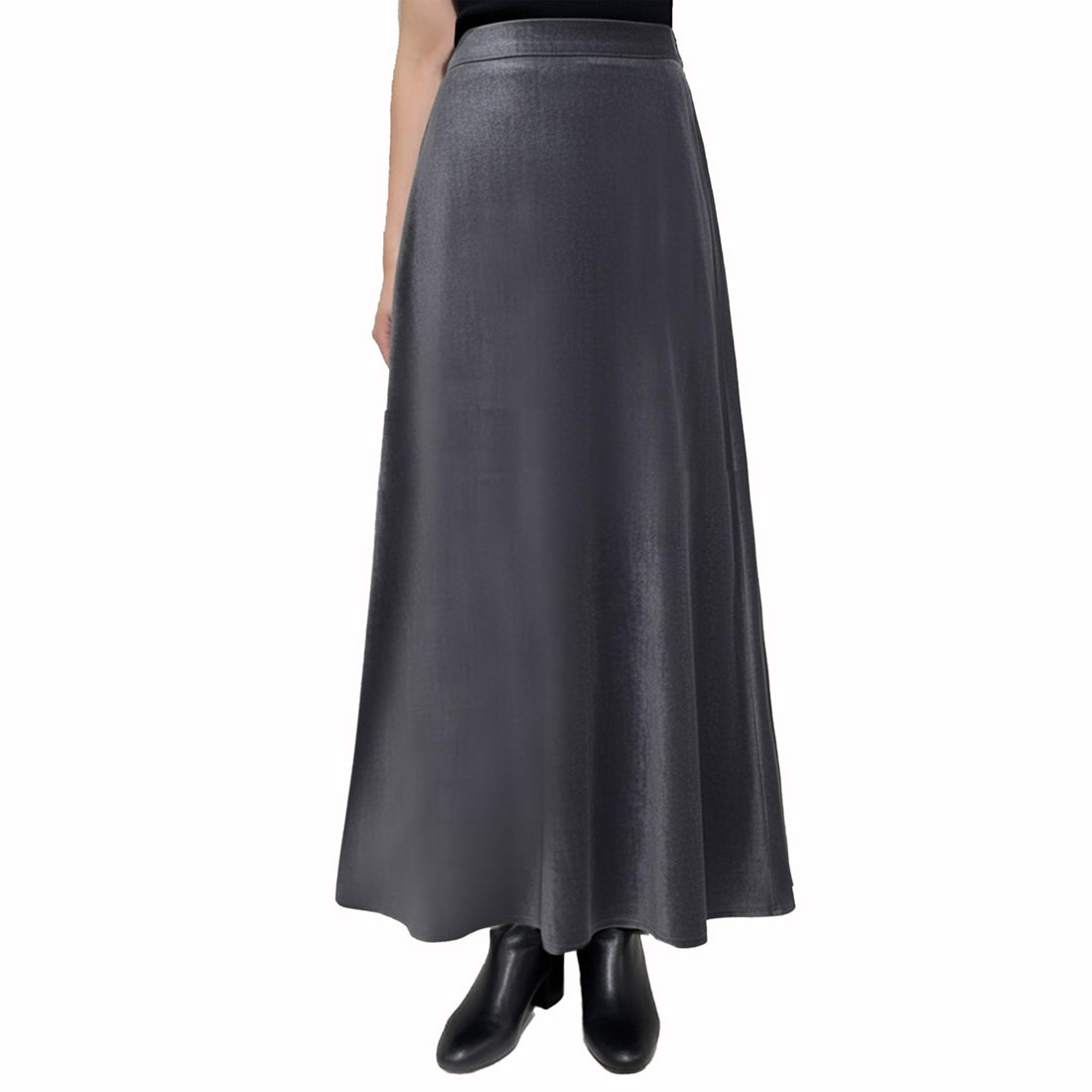 Smoky Egypt Velvet Checked Maxi Circle Skirt