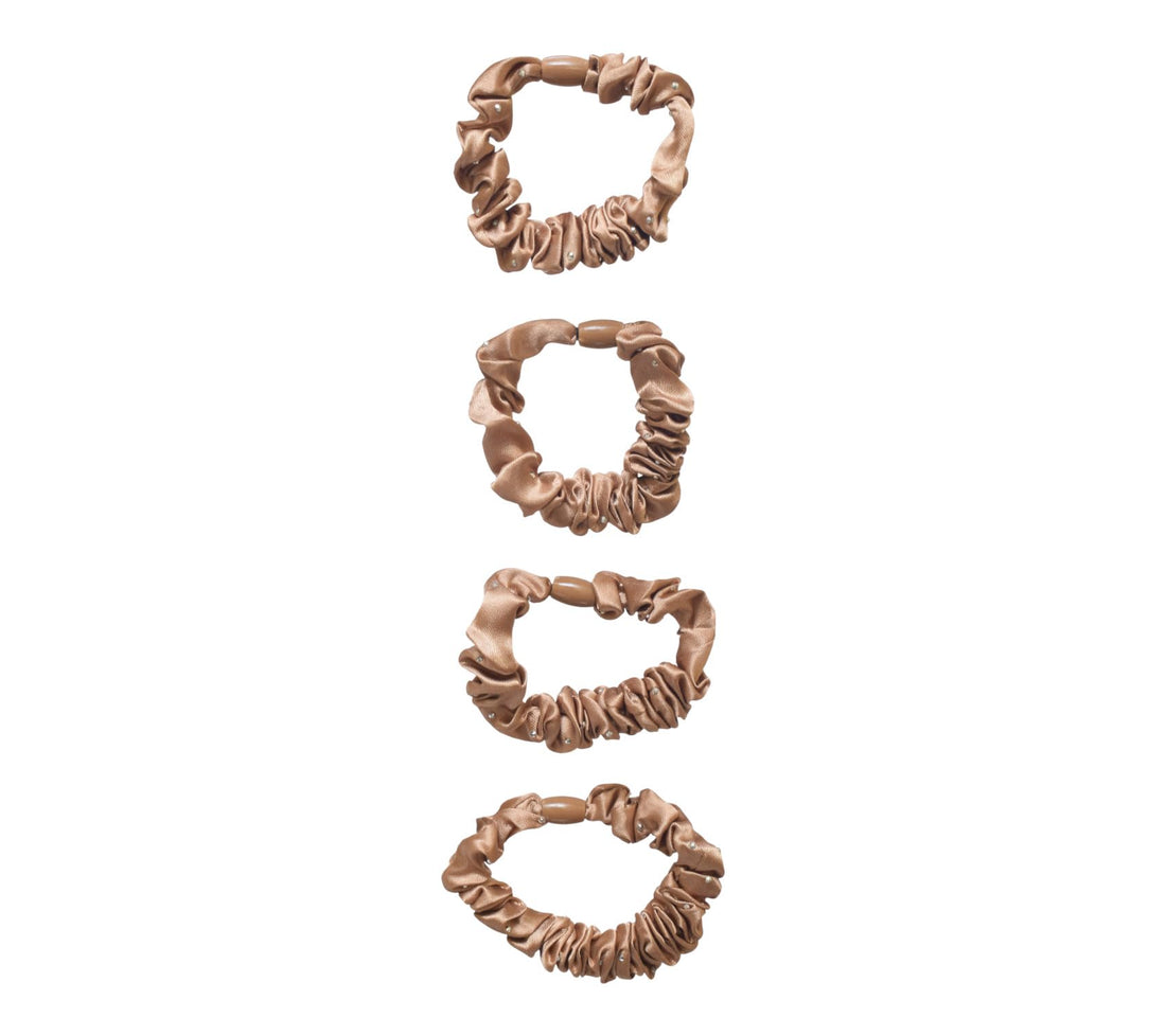 Daphne 4-Piece Girls' Cotton Hair Ties - Gold