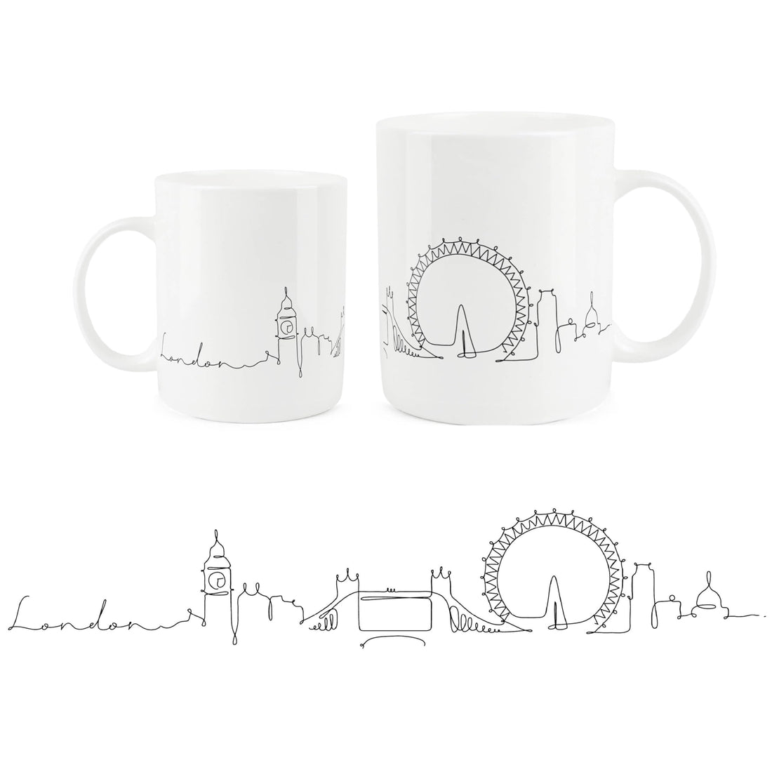 London City Skyline Collection - Fine Bone China Mug White Coffee/Tea Present Gift for Travel Lovers
