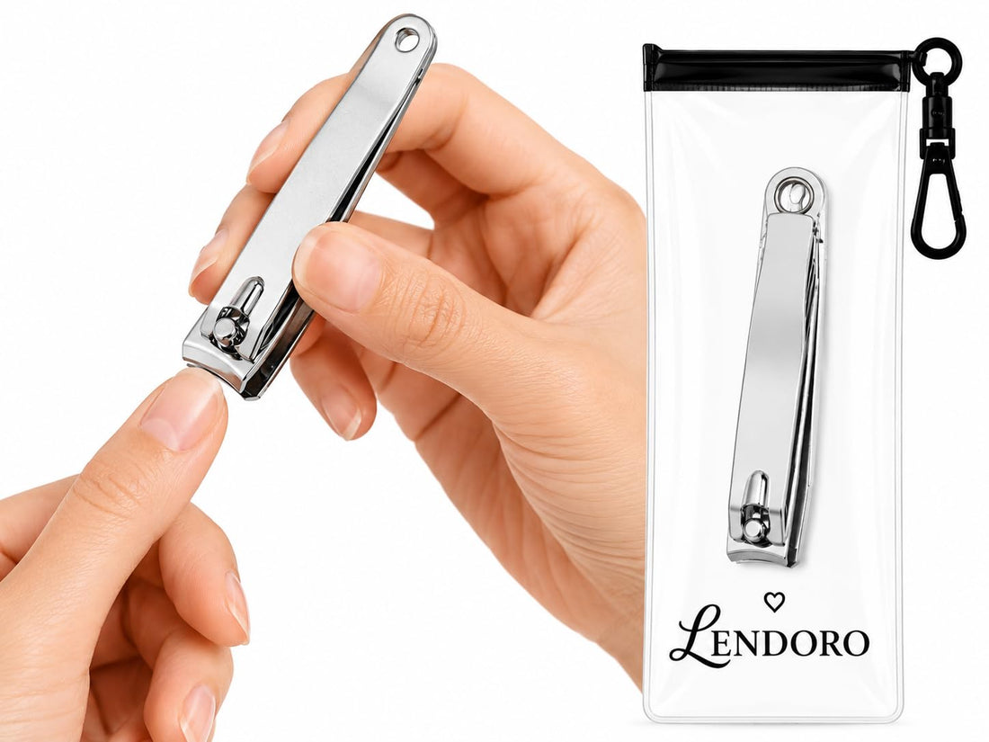 LENDORO Nail Clipper, Stainless Steel, Silver, for Adults
