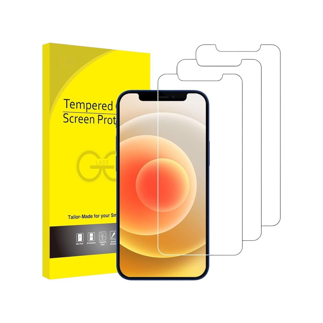 (3 Pack) Tempered Glass Screen Protector for iPhone 11 / XR (6.1 Inch) – 9H Hardness, HD Clear, Anti-Scratch, Bubble-Free, Case Friendly, Easy Installation Film