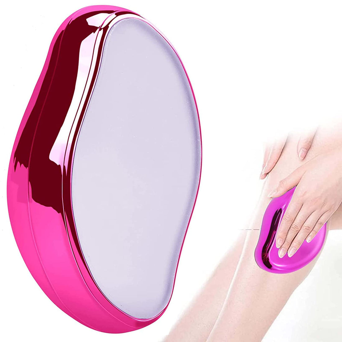 Crystal hair eraser, bleame crystal crystal hair eraser, painless magic crystal epilator, for men and women, hair removal eraser exfoliating tool, for arms, back, any area (purple)