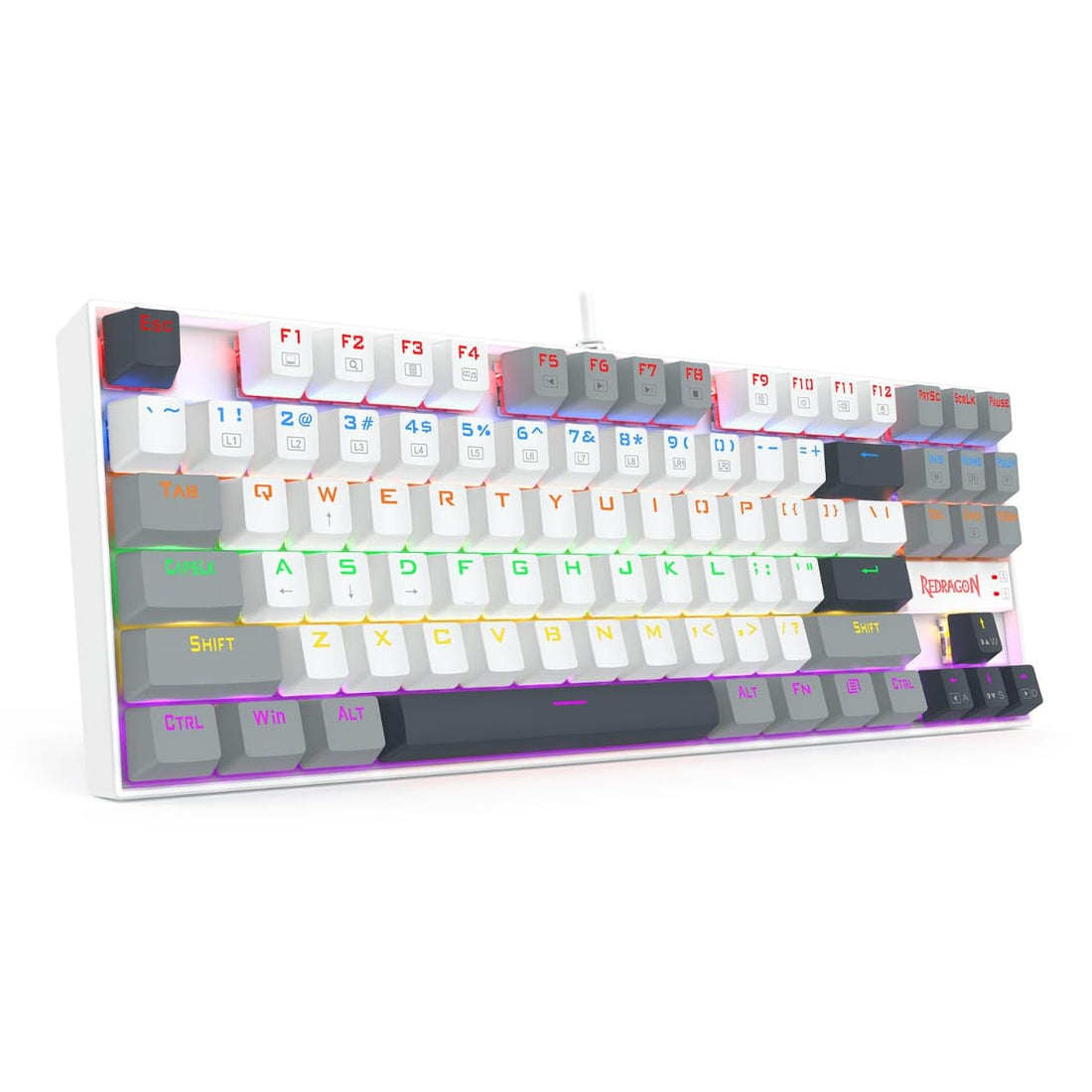 Redragon K552 WGL-R KUMARA Edition,Wired LED Mechanical Gaming Keyboard with High-precision machinery manufacture, Double injection keycaps,Full key conflict free - Red Switch
