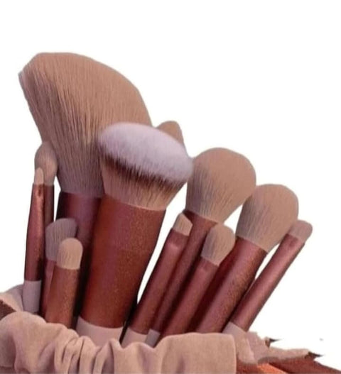 Makeup Brush Set 13Pcs/Set Soft Hair Blush Brushes Lip Brush Eyebrow Eye Shadow Full Set Cosmetics (Multicolor) (Beige) Pink