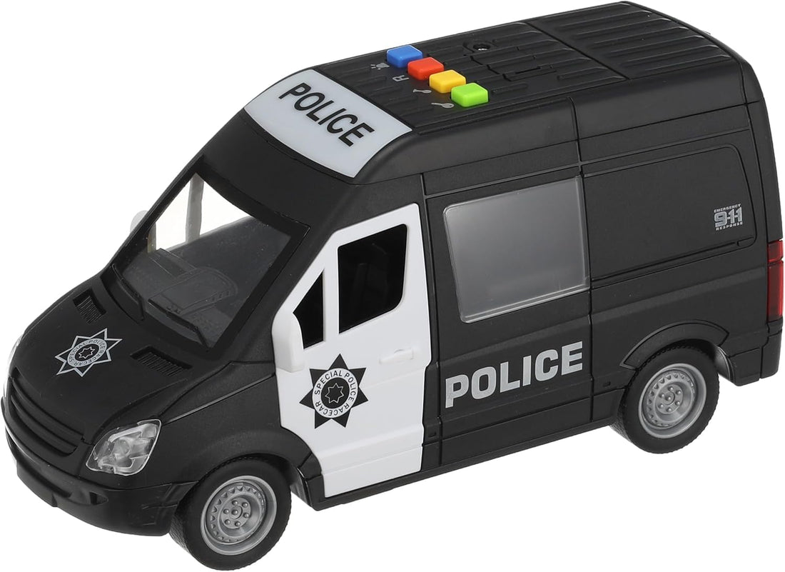 generic pull back police/ambulance figure | educational figure with realistic details - door opens, realistic interior,with lights and sounds (police) (Police)