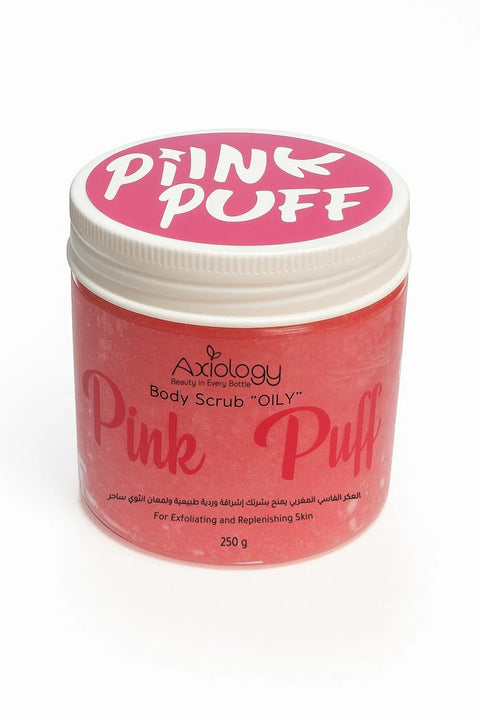 Axiology Pink Puff Body Scrub for Oily Skin, Exfoliating and Replenishing, 250g