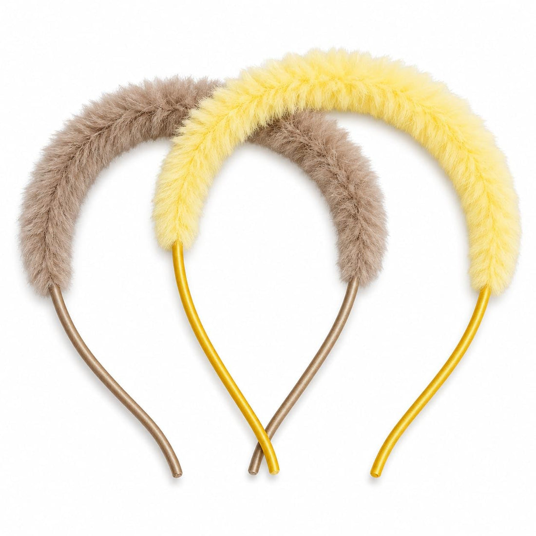 Soft Fur Hair Hoop for Women and Girls, Multi Color, 2 Pieces, Elastic and Fashionable for Daily Use