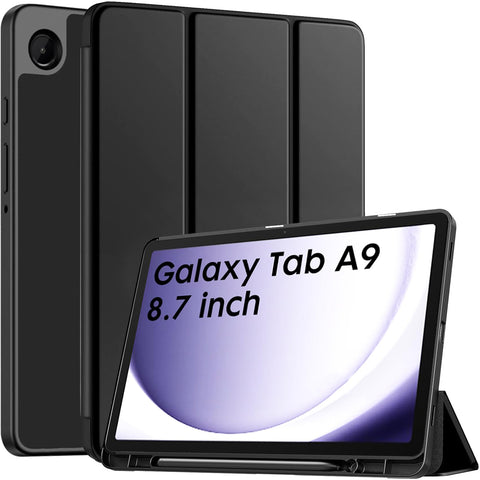 Robustrion Cover for Samsung Galaxy Tab A9 Cover Case 8.7 inch, Flip Cover Case with [Pen Holder] for Samsung Tab A9 Cover/Tab A9 Tablet Cover - Black
