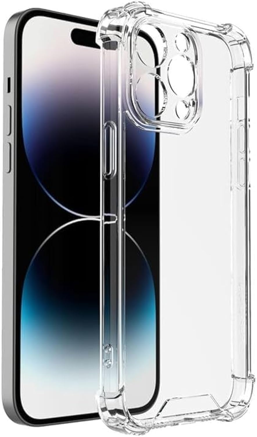 Protective Shock Absorption Bumper soft Transparent Armor Case For Apple iPhone (14 Pro Max)