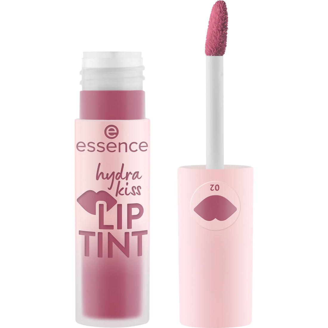 essence hydra kiss lip ink lipstick, no. 02, red, long-lasting, colouring effect, natural, shiny, vegan, no parabens, no microplastic particles, nanoparticles free, pack of 1 (4 ml)