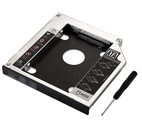 CD/DVD-ROM Optical Bay Sata Aluminum 2nd SSD HDD Caddy Case Adapter For Universal Laptop (12.7mm)