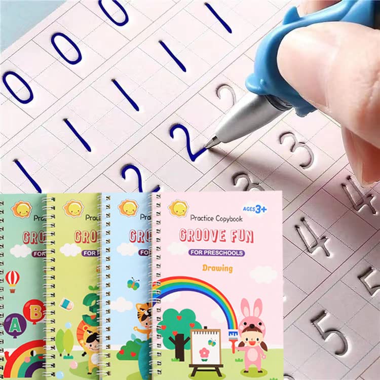 AALGO Handwriting Book Practice for Kids,Reusable Grooved Handwriting Books, Writing Practice for Kids Age 3-5