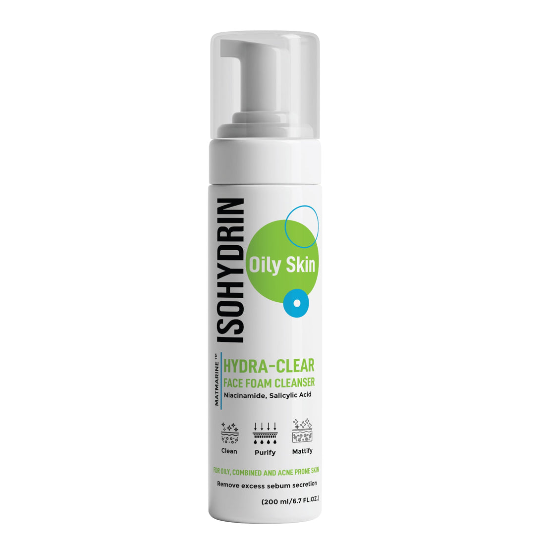 ISOHYDRIN Hydra-Clear Face Foam Cleanser for oily and combination skin 200 ml