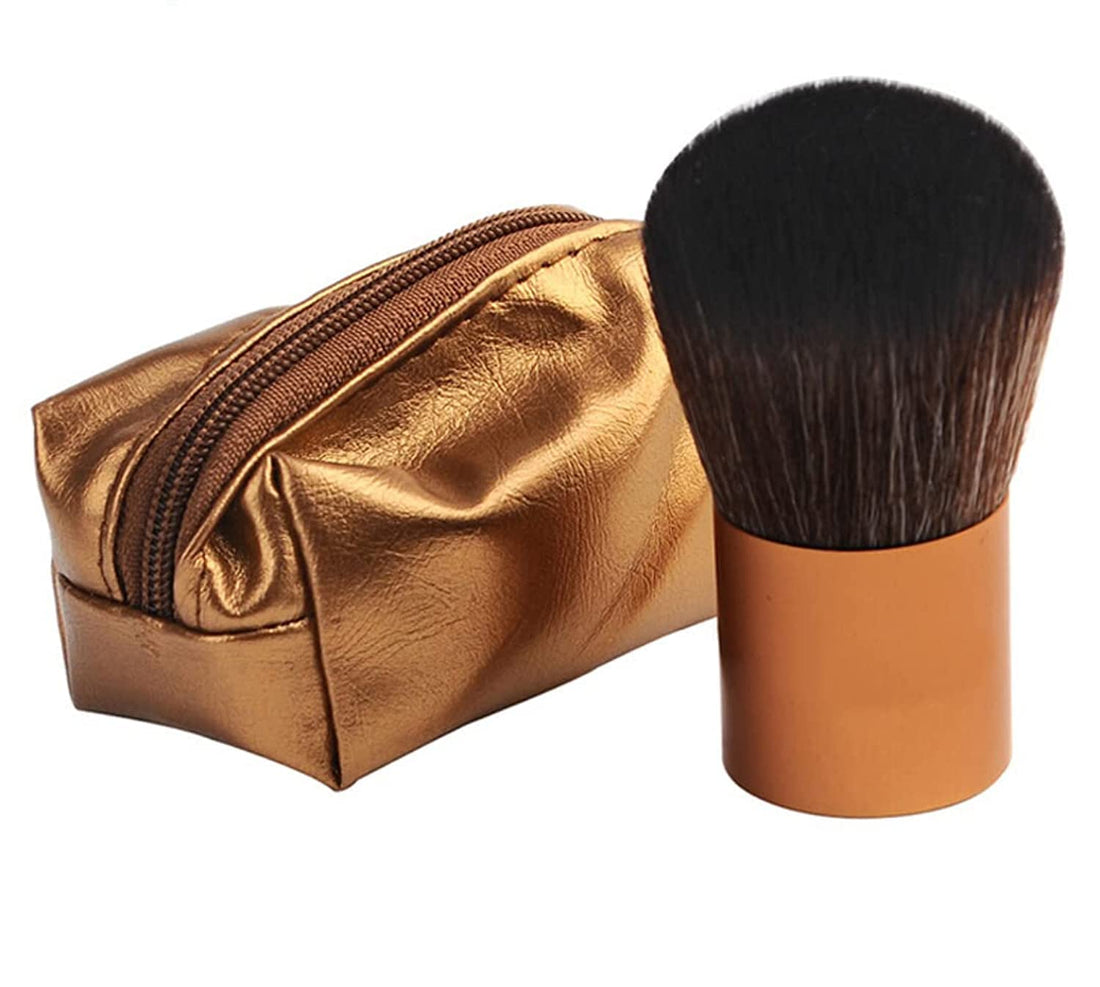 Super Soft Hair Plush Brush Inside Zippered Leather Case