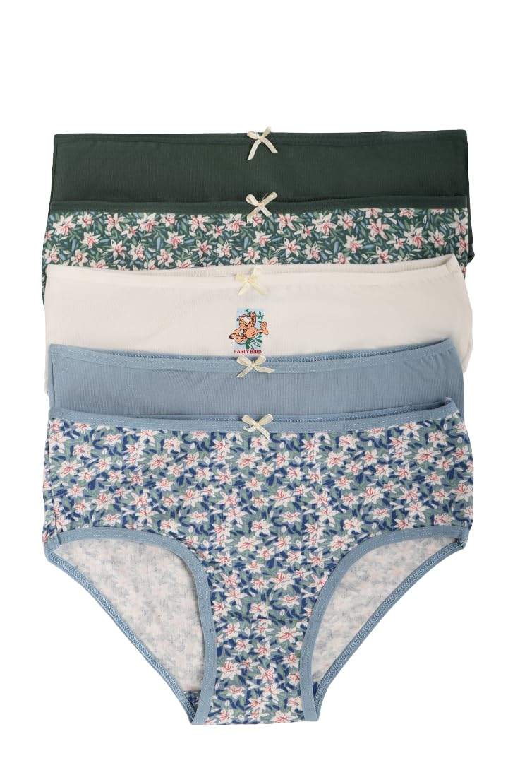 CARINA Womens Pack of 5 Colored Brief Panties Briefs