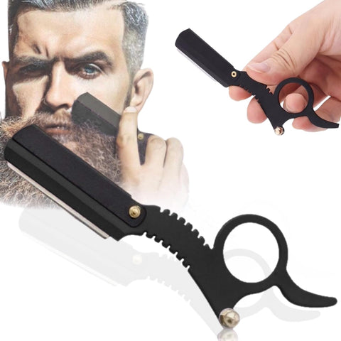 Beard Shaping Razor – Straight Edge Barber Trimmer for Men, Precision Grooming Tool for Mustache & Facial Hair, Stainless Steel Blade for Sharp Beard Styling, Hairline, Lineup & Detailing