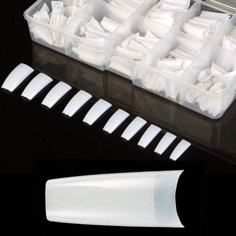 100Pcs French False Nail Tips Fake Full Cover Artificial Acrylic Nails Extension Tips with Storage Box 10 Size for Nail Salon or Home Use by Mpnetdeal (ALAMOND)