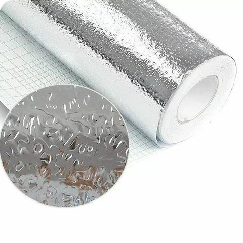 Roll Foil Silver Adhesive Water Proof Qualty Lux Thermal Adhesive to Protect Cookers and Ceramics from Grease and Very Chic in Brushes Cabinets and Drawers