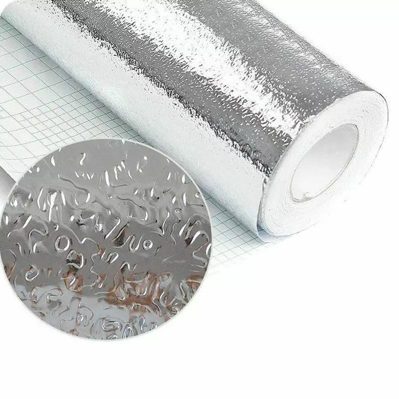Roll Foil Silver Adhesive Water Proof Qualty Lux Thermal Adhesive to Protect Cookers and Ceramics from Grease and Very Chic in Brushes Cabinets and Drawers