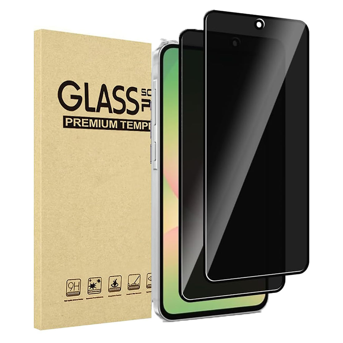 Screen Protector for Samsung Galaxy A56 5G Privacy Screen Protector, [Pack of 2] Privacy Glass Film for Samsung A56 5G Privacy Screen Protector 9H Hardness Anti-Spy Tempered Glass Privacy
