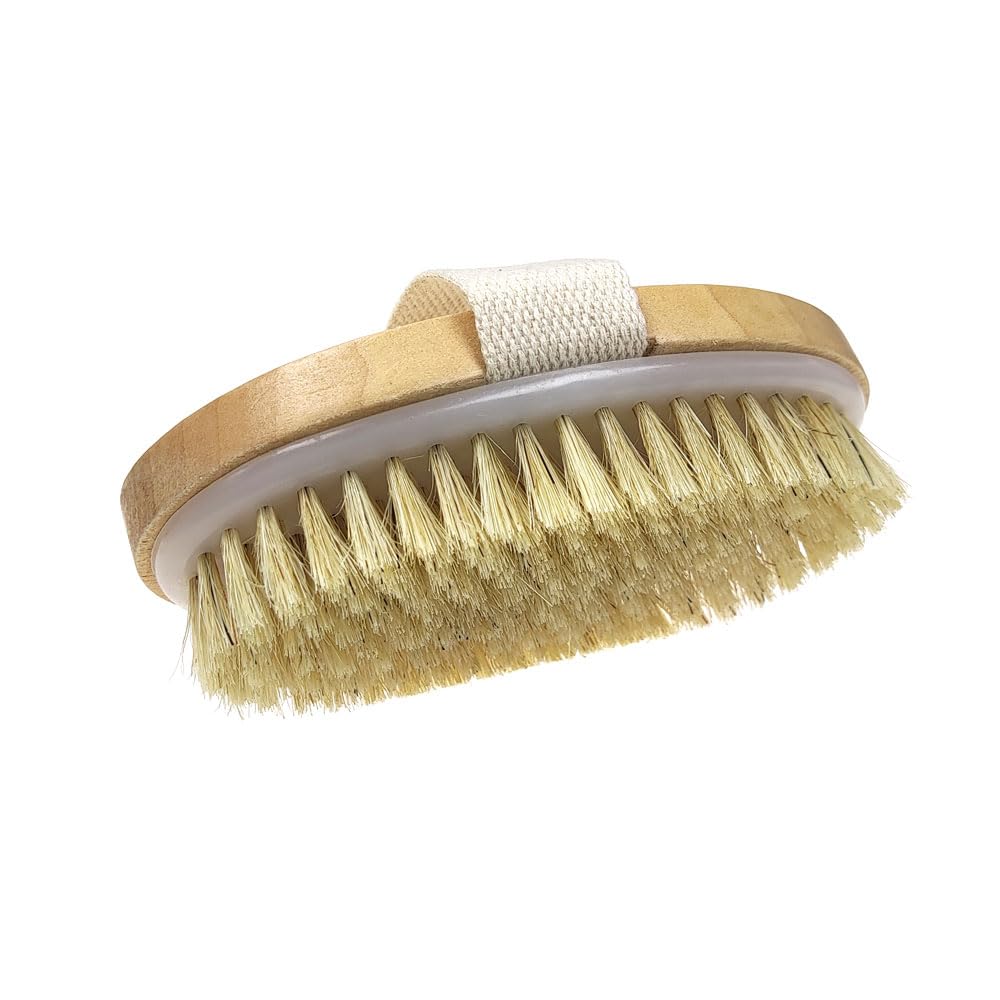Body Brush Improves Skin's Health And Beauty Natural Bristle Removes Dead Skin And Toxins, Cellulite Treatment, Improves Lymphatic Functions, Exfoliates, Stimulates Blood Circulation