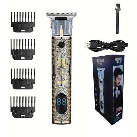 Home Gold Professional Hair Shaver Clipper Precision Cutting with Carbon Steel Blade and Extended Battery Life Hair Trimmer Hair Cutting Machine Electric Shaving Machine for Men, HG-922