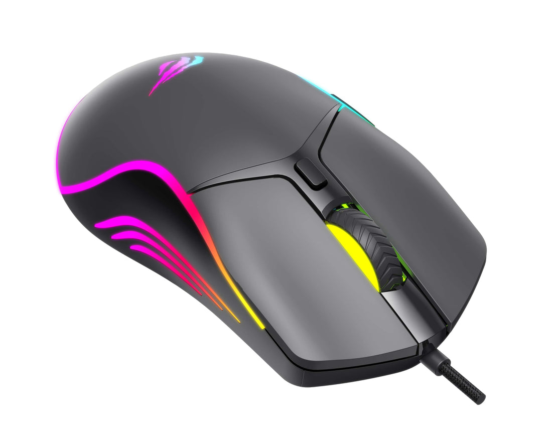 Havit 8000DPI Gaming Series RGB Wired Gaming Mouse, Black