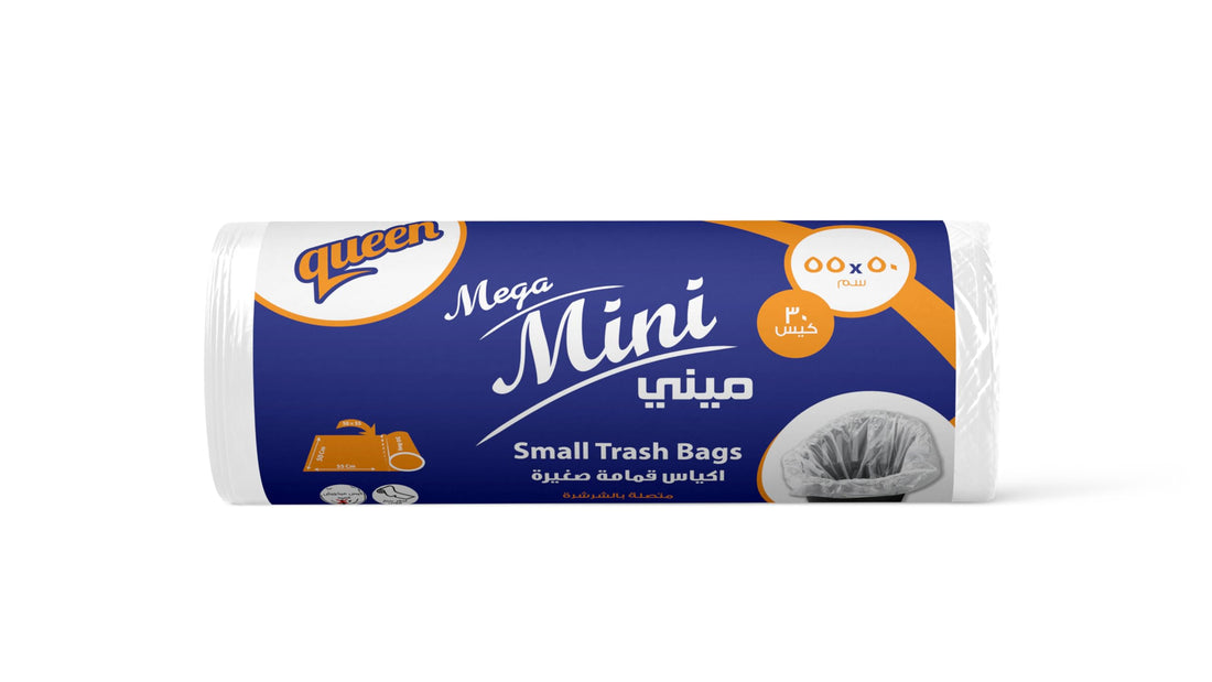 Queen mini trash bags, white - 30 bags