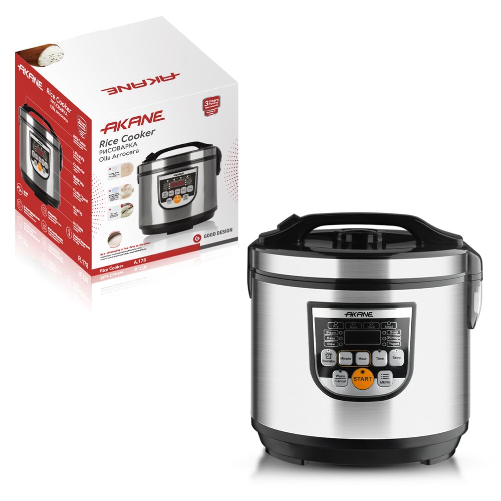 AKANE A.178 Rice Cooker 900W 5L Large Capacity, Non-Stick Inner Pot, Automatic Keep Warm Function, Constant Temperature Cooking, Multi-Use Electric Rice Cooker for Home Kitchen