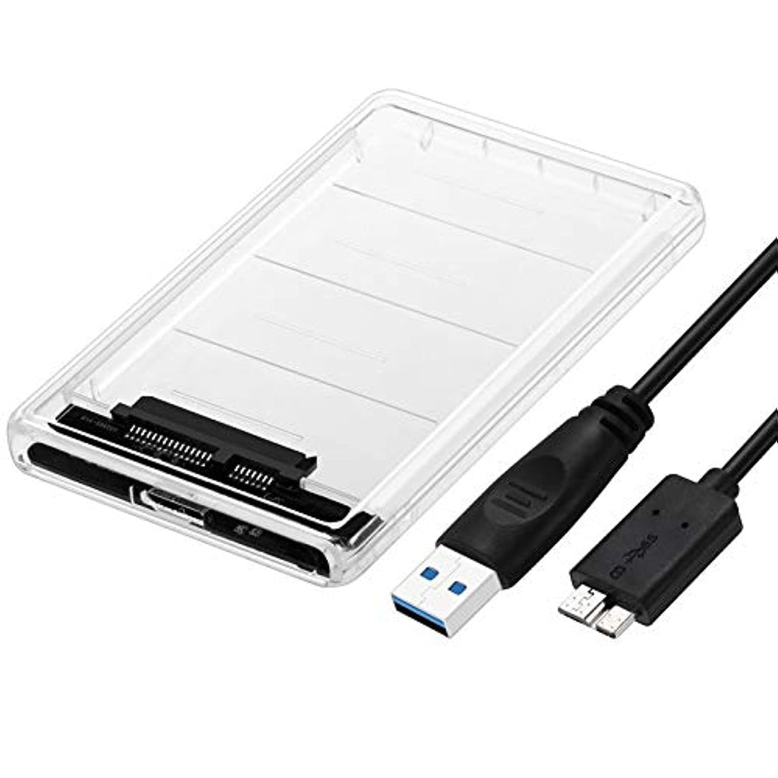 USB 3.0 to SATA 3.0 Adapter with Case, AUYOUWEI 2.5 inch SATA HDD/SSD Up to 2TB High-Speed External Hard Disk Drive Enclosure HD Transparent Box, Support UASP SATA III
