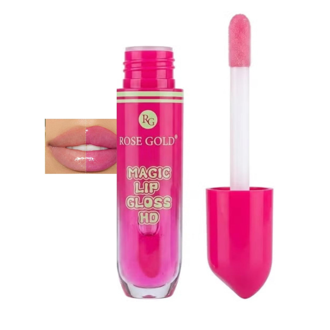 Magic Lip Gloss HD – pH Reactive Color Changing & Lip Tint Hybrid – High Shine Hydrating Plumping Lip Gloss with Vanillyl Butyl Ether – Natural Pink Glow Finish – 6 ml (03)