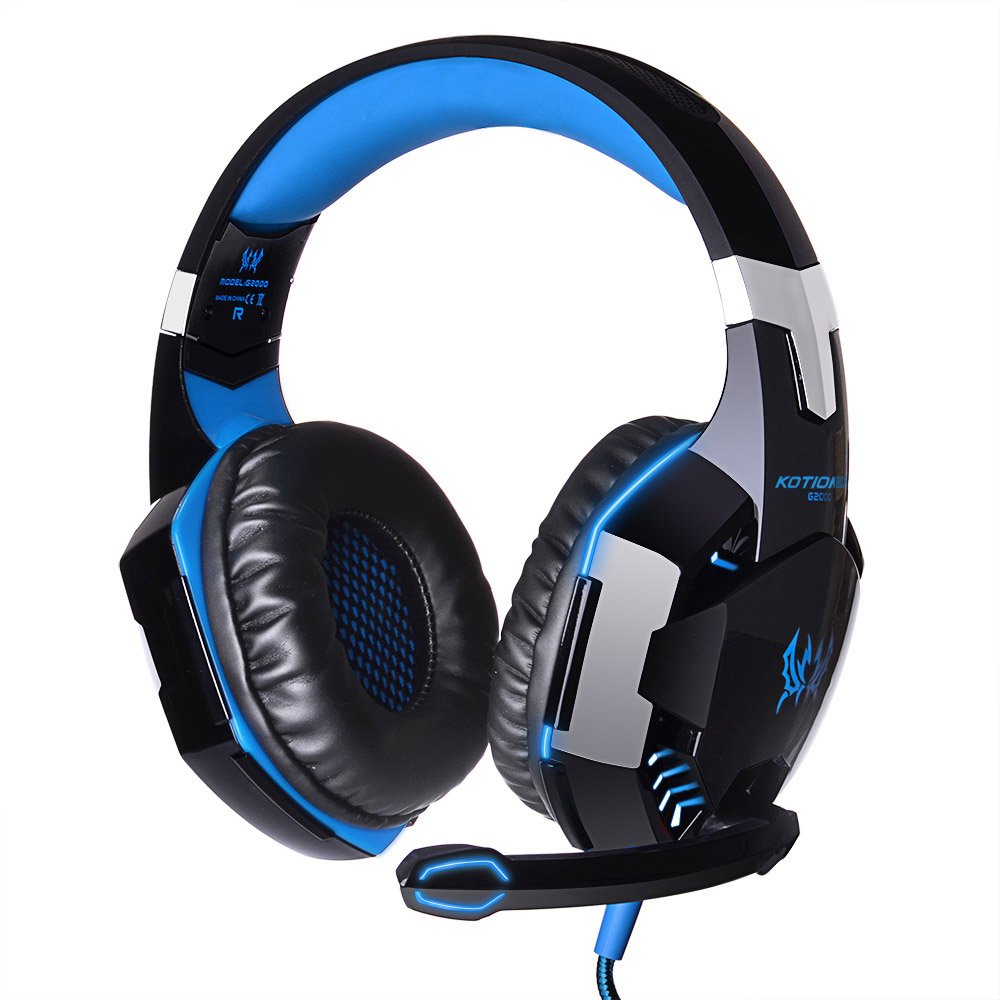 Docooler Bundle of 2, EACH G2000 Over-ear Game Gaming Headphone Headset Earphone Headband with Mic Stereo Bass LED Light for PC Game