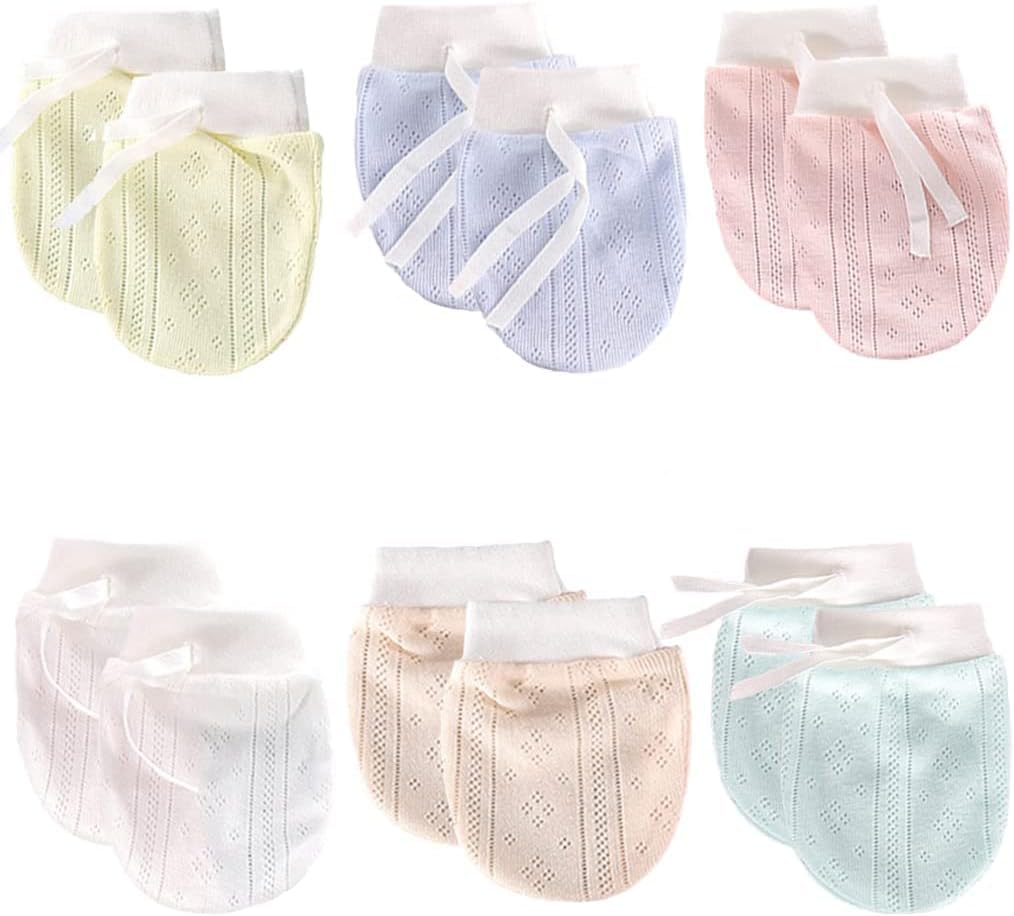 Kids Gloves Anti Scratch, Cute Cotton Gloves for Boys and Girls with Adjustable Drawstring for Infant Boys and Girls