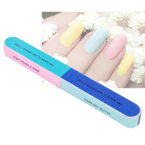 Buyanputra 7-way nail file art nail buffer for manicure and pedicure -random color (random color)-one size