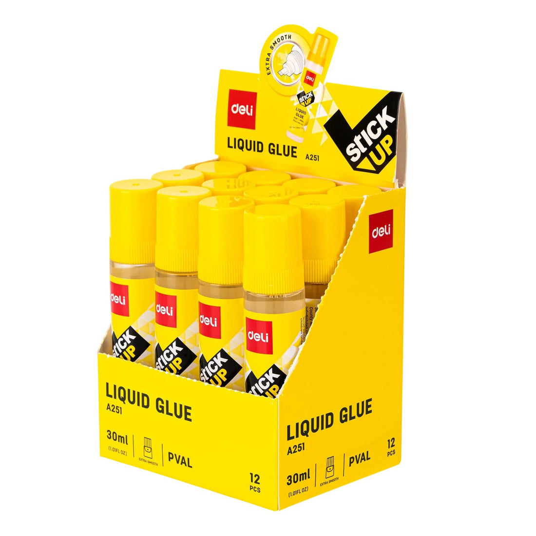 Deli EA251 PVAL Liquid Glue Tube 12 x 30 ml, Transparent