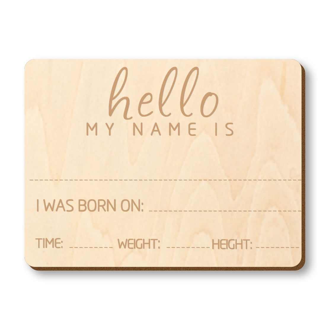 FEZZIA Baby Welcome Sign - Wood Birth Stats Board Photo Prop, Hello My Name Is Wooden Welcome Milestone Photo Cards, Newborn Announcement Sign - 20CM / 7.8 Inch