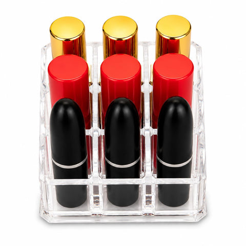 Transparent Acrylic Lipstick Organizer for Vanity Table, Makeup Storage Holder for Lipsticks, Lip Gloss & Small Cosmetic Accessories, Modern Beauty Organizer for Home & Salon Use
