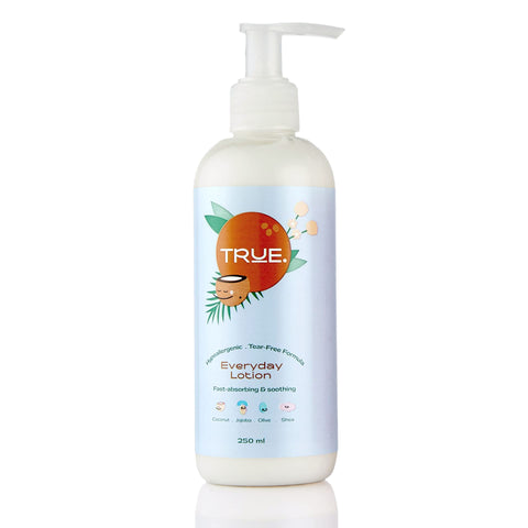 True by Lanalou | Baby & Kids Everyday Lotion & Moisturizer | For Delicate Skin | Dermatologically Tested/Non-greasy/Fast-absorbing | Baby Skin & After Bath Essentials | 250ml