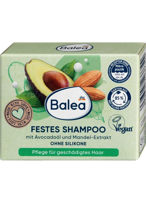 Balea Solid Shampoo Avocado Almond Milk, 60g Solid Shampoo,With avocado oil and almond extract, care for damaged hair, without silicones