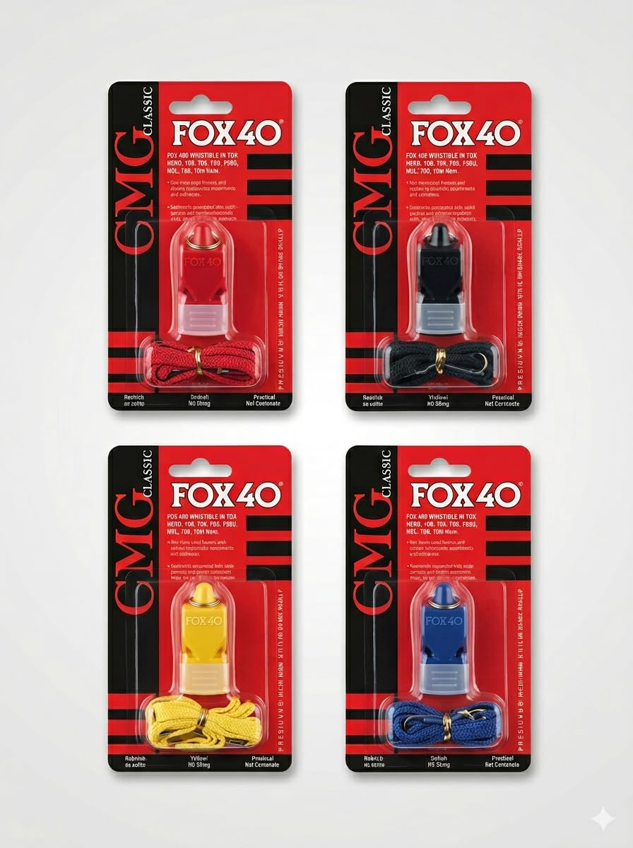 GHAZAL Fox 40 Classic whistles, a standard choice for referees, coaches, and rescue professionals.