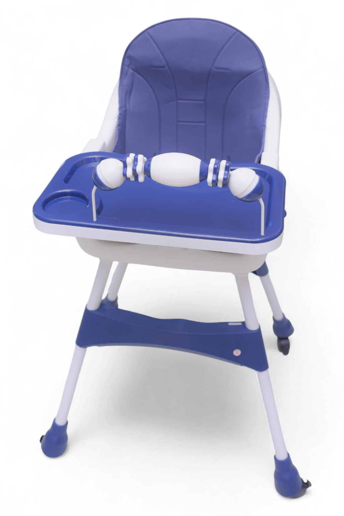 L'AMOUR High Chair (S360) / 271 (Blue) – Adjustable Baby Feeding Chair with Safety Harness, Padded Seat, Removable Tray & Stable Metal Frame