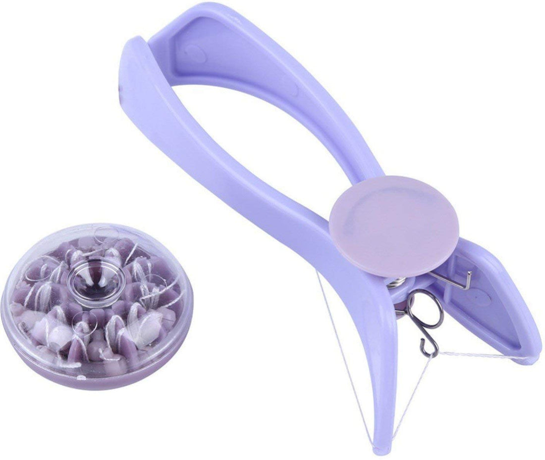 [ 1 Epilator With 10 Threads ] Threading Tweezer Kit Used For Eyebrows Lining & Trimming, Face, Chin & Upper Lip Hair Removing By Easy & Quick Threading Operations In Few Minutes
