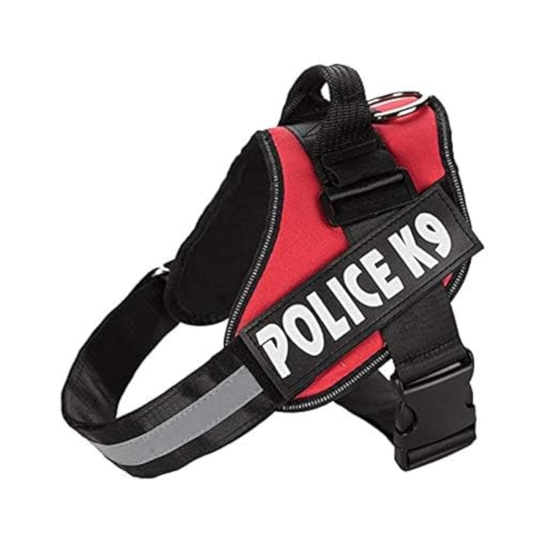 Police K9 Adjustable Pet Harness Vest Training Safety Lightweight Pull Collars for Dogs Chest - Black, M