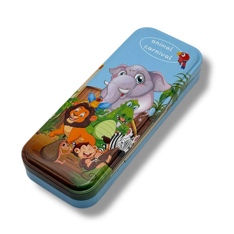 QSHOP® Cartoon School Pencil Case – Stylish and Colorful, Perfect for Gifts and School Supplies New and Trendy Designs, Perfect for Every Child Who Loves Cartoon Characters (Light Blue)