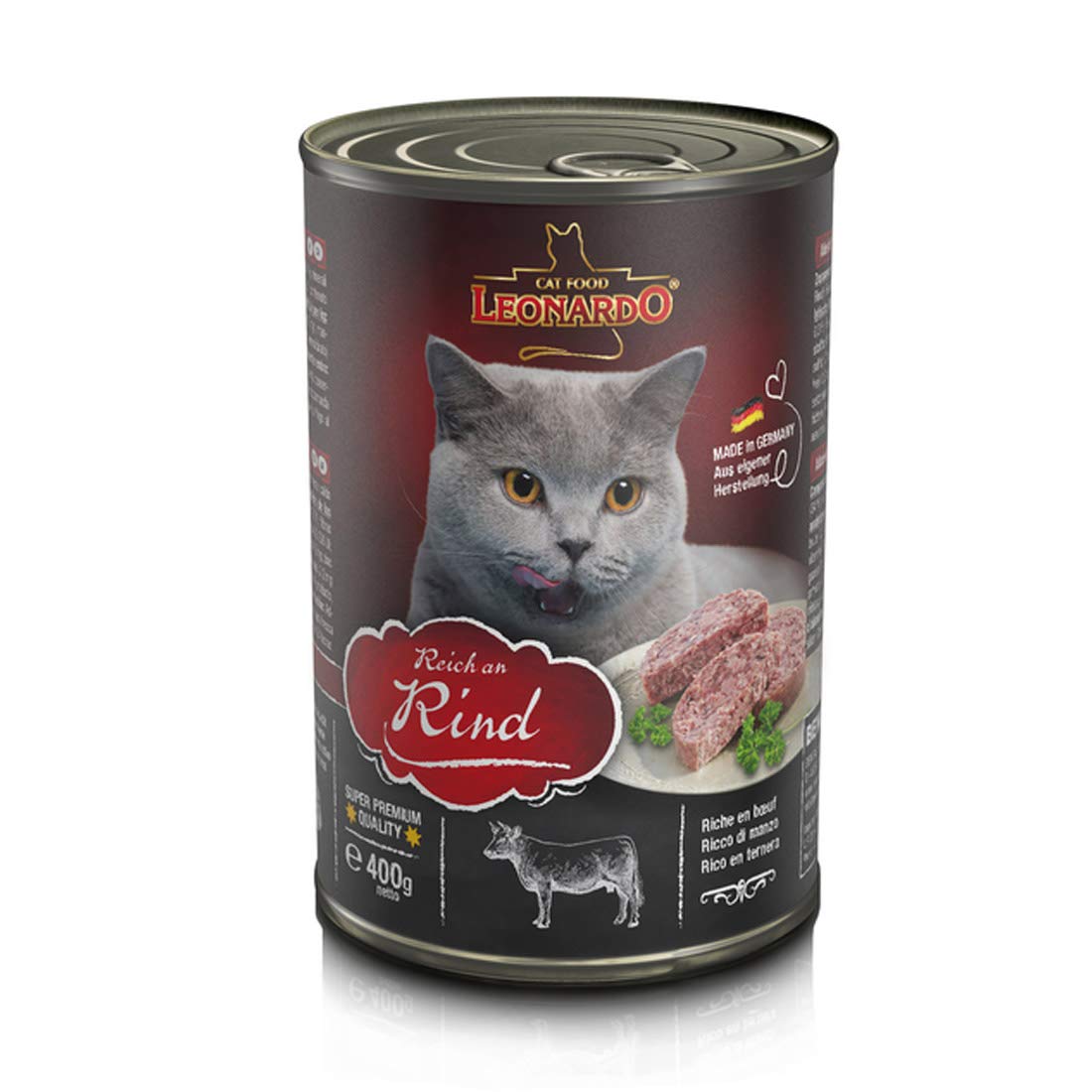 Leonardo Rich Canned Wet Food Reich an Rind for Adult Cat 400 g