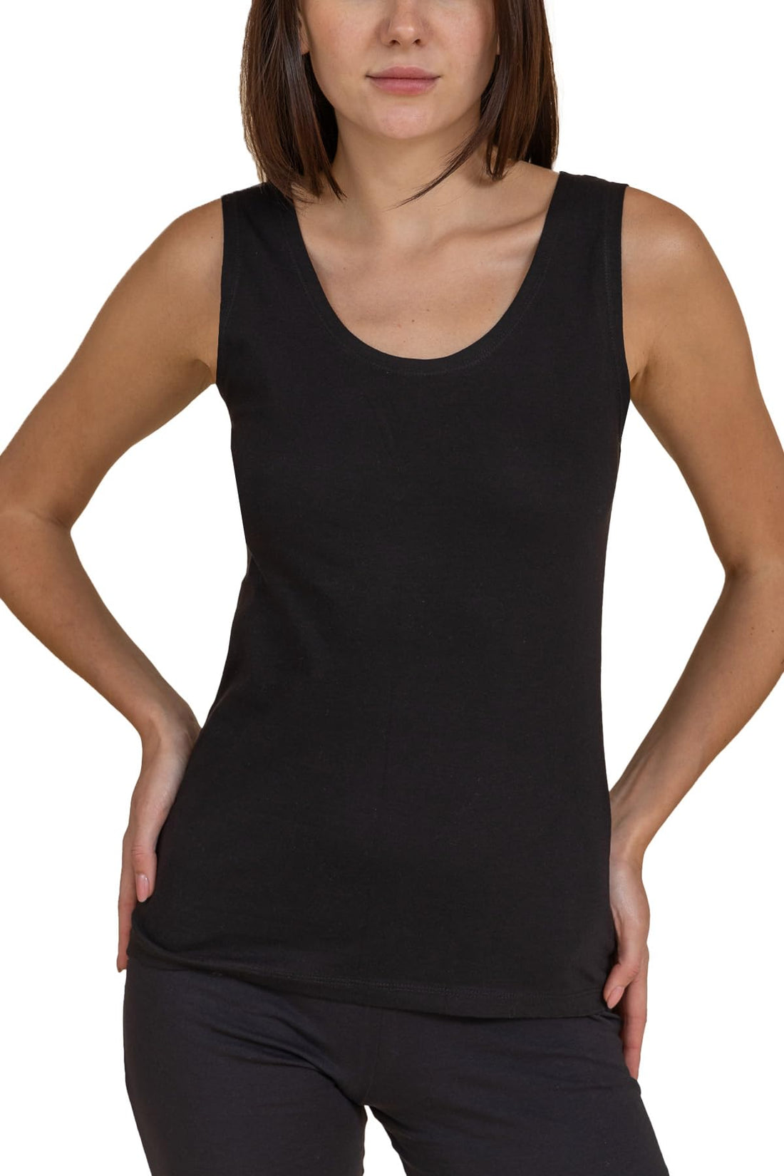 Charmaine Womens Wide Strap Cotton Tank Top Undershirt