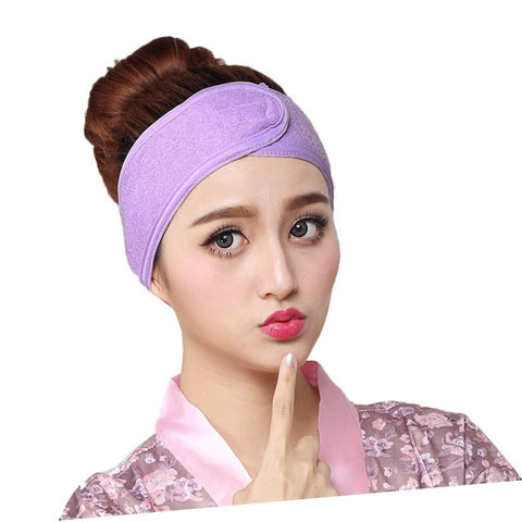 1 Pc Facial Band Soft Adjustable Elastic Headband Wrap With Closure - Facialband - For Smooth And Easy Facial - Makeup Salon Spa Yoga Sport Bath Shower Multi Color