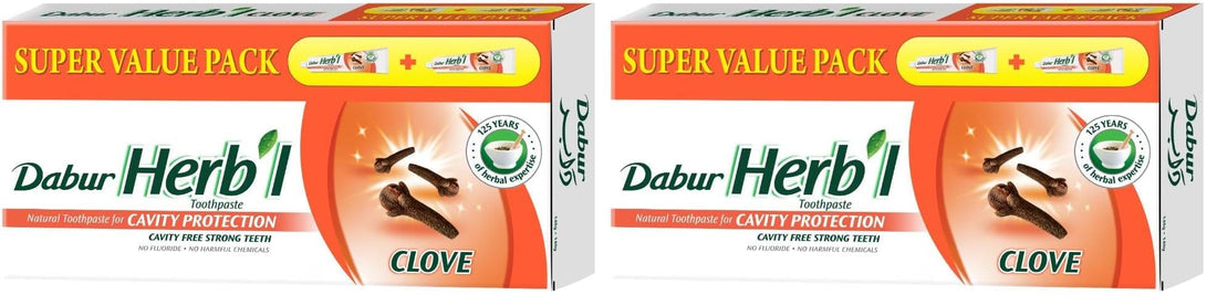 Dabur Herbal Cavity Protection Clove Toothpaste -140g (Pack of 4) | Enriched with Clove | Natural Toothpaste For Cavity Free Strong Teeth